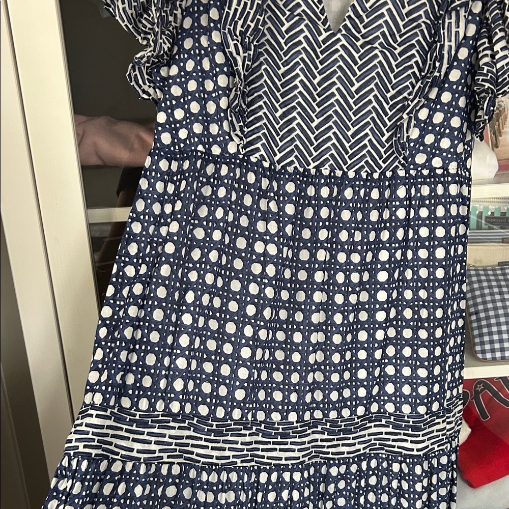 Crown & Ivy Navy and White Midi Dress - Picture 4 of 4
